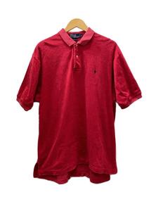 POLO RALPH LAUREN◆ポロシャツ/LL/コットン/RED/90s～/パイル地