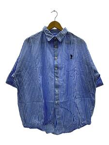 U.S.POLO ASSN.◆半袖シャツ/L/コットン/BLU/ストライプ/PLL92703WG