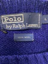 POLO RALPH LAUREN◆セーター(薄手)/L/ウール/NVY_画像3