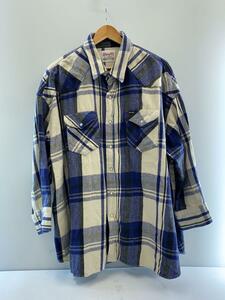 WRANGLER◆BIG FIT SHIRTS/長袖シャツ/S/コットン/ネイビー/チェック/WT0009