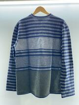 COMME des GARCONS HOMME DEUX◆17ss/セーター(薄手)/L/ウール/GRY/ボーダー/DT-T009_画像2