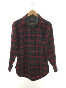 PENDLETON◆長袖シャツ/M/ウール/RED/チェック