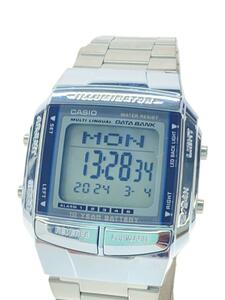 CASIO◆クォーツ腕時計・DATEBANK/デジタル/ステンレス/SLV/SLV