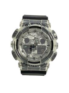 CASIO◆クォーツ腕時計_G-SHOCK/デジアナ/ラバー/SLV/BLK