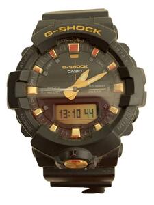 CASIO◆クォーツ腕時計・G-SHOCK/デジアナ/ラバー/BLK/BLK