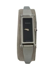 GUCCI◆クォーツ腕時計/アナログ/ステンレス/BLK/SLV/1500L