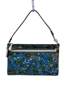 COACH◆ハンドバッグ/レザー/BLU/花柄/F57987