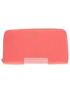 FURLA◆長財布/レザー/PNK/無地/レディース