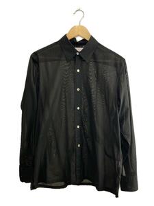 KAIKO◆TRANSPARENT SHIRTS LS/長袖シャツ/1/コットン/BLK/無地/KAIKO-23-003