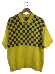 Supreme◆Checkerboard Zip Polo/ポロシャツ/XL/コットン/YLW/チェック