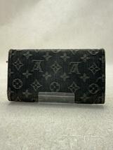 LOUIS VUITTON◆ポルト・フォイユ・アメリア_モノグラム・デニム_BLK/デニム/BLK/レディース_画像2