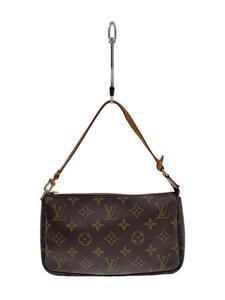 LOUIS VUITTON◆1)ポシェット・アクセソワール_モノグラム・キャンバス_BRW/PVC/BRW/持ち手使用感