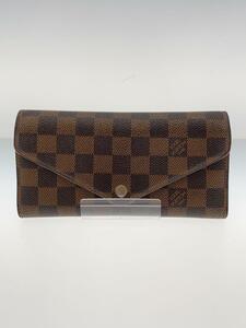 LOUIS VUITTON◆ポルト・フォイユ・ジョセフィーヌ_ダミエ・エベヌ_BRW/PVC/BRW/レディース