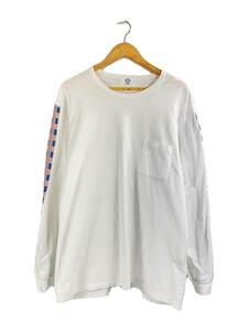 KUON◆長袖Tシャツ/XL/コットン/WHT/市松格子/1902-CS05