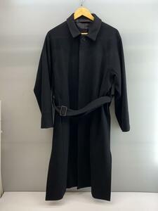 juha◆SLIT BELTED COAT/メルトンロングコート/1/ウール/BLK/10100103