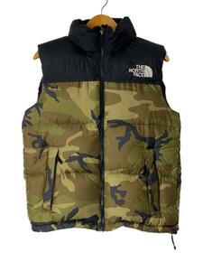 THE NORTH FACE◆NOVELTY NUPTSE VEST_ノベルティーヌプシベスト/L/ナイロン/カモフラ