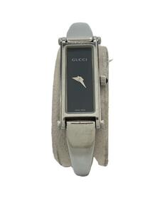 GUCCI◆クォーツ腕時計/アナログ/ステンレス/BLK/SLV/1500L