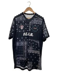 F.C.R.B.(F.C.Real Bristol)◆F.C.R.B./Tシャツ/ポリエステル/ブラック/総柄