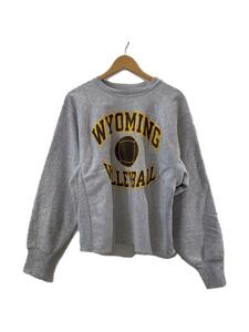 Champion◆コタグ/目無し/WYOMING VOLLEYBALL/カレッジ/カットオフスウェット/XL/コットン/GRY/