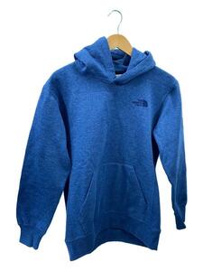 THE NORTH FACE◆SQUARE LOGO HOODIE_スクエアロゴフーディー/S/ポリエステル/BLU/無地