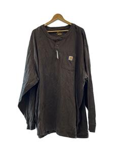 Carhartt◆ヘンリーネックカットソー/コットン/ブラウン/無地/オーバーサイズ