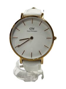 Daniel Wellington◆クォーツ腕時計/アナログ/レザー/WHT/WHT/SS