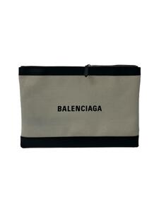 BALENCIAGA◆セカンドバッグ/キャンバス/WHT/373834・9260・S・568024