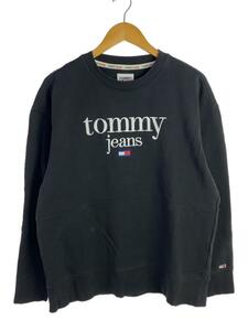 TOMMY HILFIGER◆スウェット/M/コットン/BLK/プリント/RN#77806//