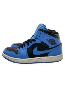 NIKE◆AIR JORDAN 1 MID_エア ジョーダン 1 ミッド/27cm/BLU/レザー