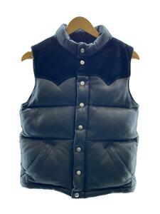 THE REAL McCOY*S* Dias gold / suede switch / down vest /34/ leather /BLK