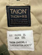 TAION◆MILITARY CREW NECK DOWN JACKET/XXL/ポリエステル/KHK/無地/104b2ml_画像3