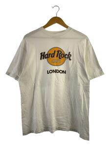 HARD ROCK◆Tシャツ/XL/コットン/WHT/80s/USA製/シングルステッチ/Hanesボディ