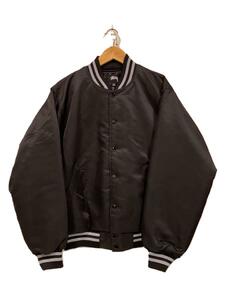 STUSSY◆23AW/SEQUINS SATIN JACKET /S/ナイロン/BLK/無地/115718