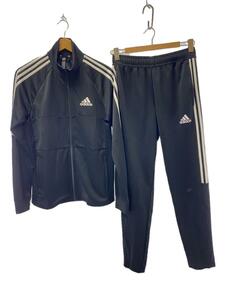 adidas◆ジャージセットアップ/L/ポリエステル/BLK/無地/H28909/H28910/左足擦れ有り