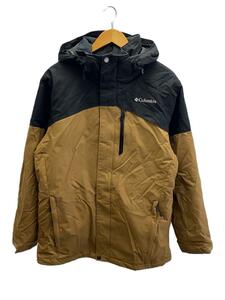 Columbia◆フーディジャケット_WE0975/XL/ナイロン/BLK/ブラウン/ブラック/無地