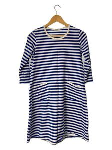 marimekko◆シャツワンピース/S/コットン/BLU/ボーダー