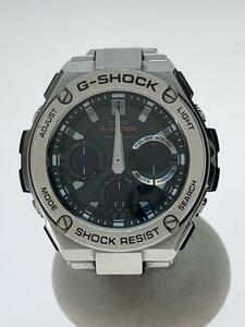 CASIO◆ソーラー腕時計・G-SHOCK/デジアナ/SLV