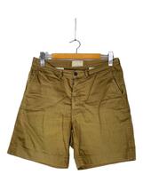 PHIGVEL◆UTILITY SHORTS/ショートパンツ/35/コットン/カーキ/ヘリンボーン_画像1