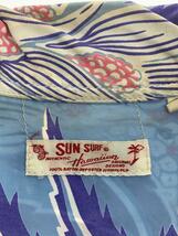 SUN SURF◆アロハシャツ/S/レーヨン/BLU/総柄/M32868_画像3