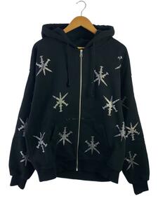 UNKNOWN◆Navy Cross Rhinestone Zip Hoodie/M/コットン/BLK/無地/DK-ZH6-UK