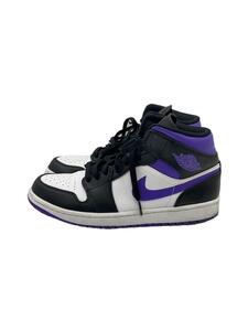 NIKE◆AIR JORDAN 1 MID_エアジョーダン 1 ミッド/26.5cm/PUP/レザー/履きジワ有