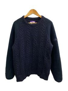 THE NORTH FACE PURPLE LABEL◆CABLE CREW NECK SWEATER/XL/ウール/NVY/無地