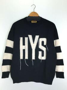 HYSTERIC GLAMOUR◆セーター(厚手)/FREE/アクリル/BLK/01213NS08/HYS編込ボーダープルオーバー