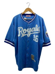 mitchell&ness◆半袖シャツ/SIZE:4XL/ポリエステル/BLU