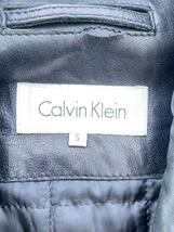 Calvin Klein◆レザージャケット・ブルゾン/S/レザー/ブラック/無地/カルバンクライン_画像3