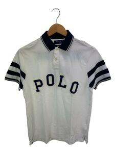 POLO RALPH LAUREN◆フェルトロゴバック刺繍ポロシャツ/M/コットン/WHT-NVY