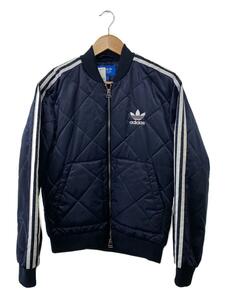 adidas◆SST QUILTED JACKET/キルティングジャケット/M/ポリエステル/NVY/BR7155