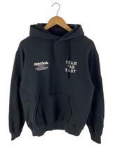 HIDE AND SEEK◆Patch Sweat Hooded/パッチ付パーカー/M/コットン/BLK/無地/HC-080521_画像1