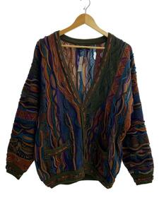 Limnos knit sweater/90s/オーストラリア製/3Dカーディガン/M/ウール/マルチカラー