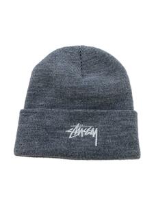 STUSSY◆Stock Cuff/ニットキャップ/1321020/ロゴ刺繍/ワッチ/グレー